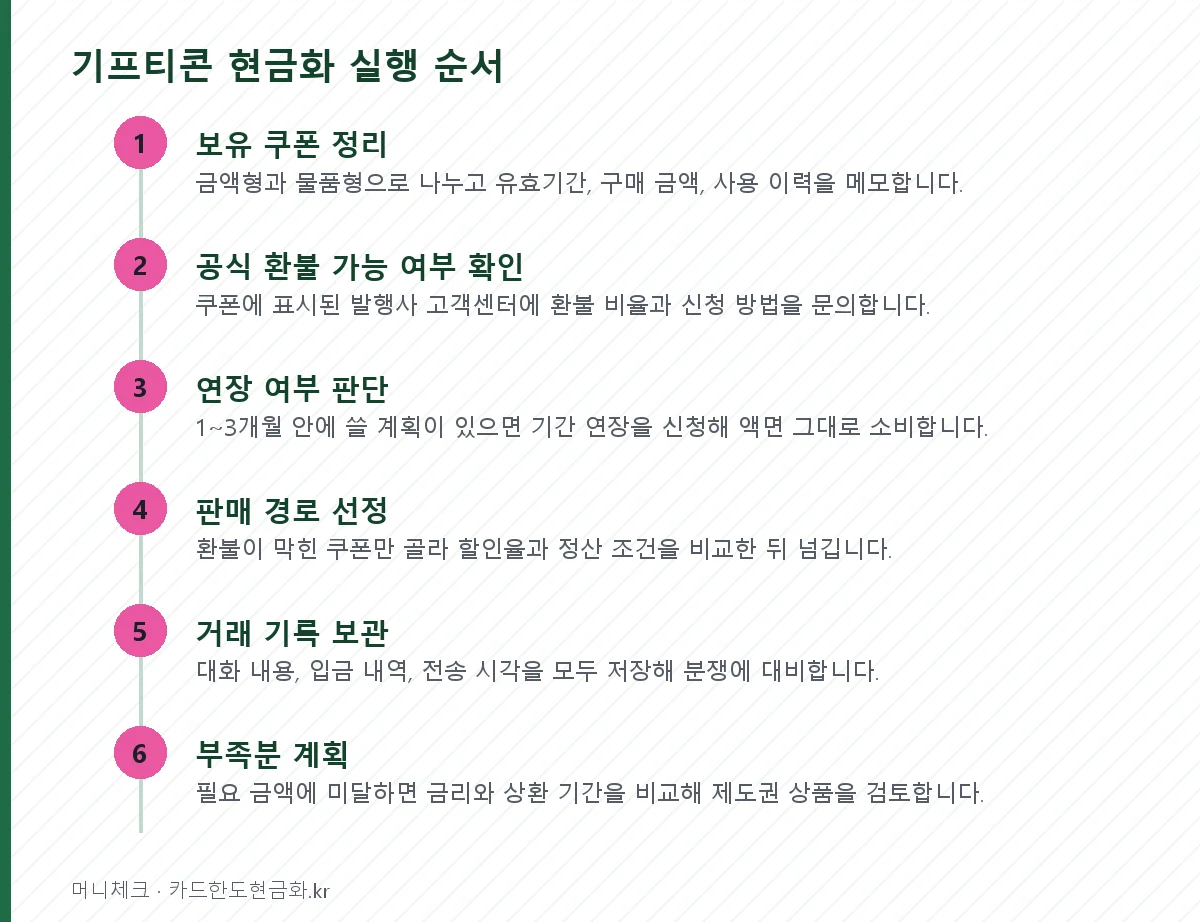 기프티콘 현금화 실행 순서