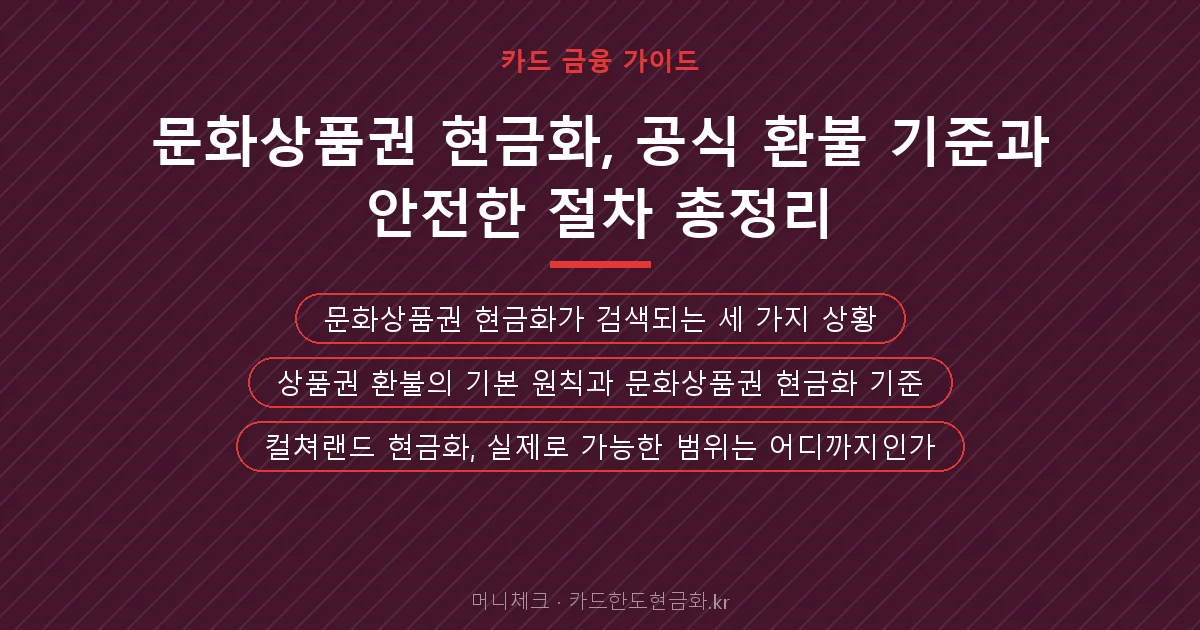 문화상품권 현금화, 공식 환불 기준과 안전한 절차 총정리 핵심 요약