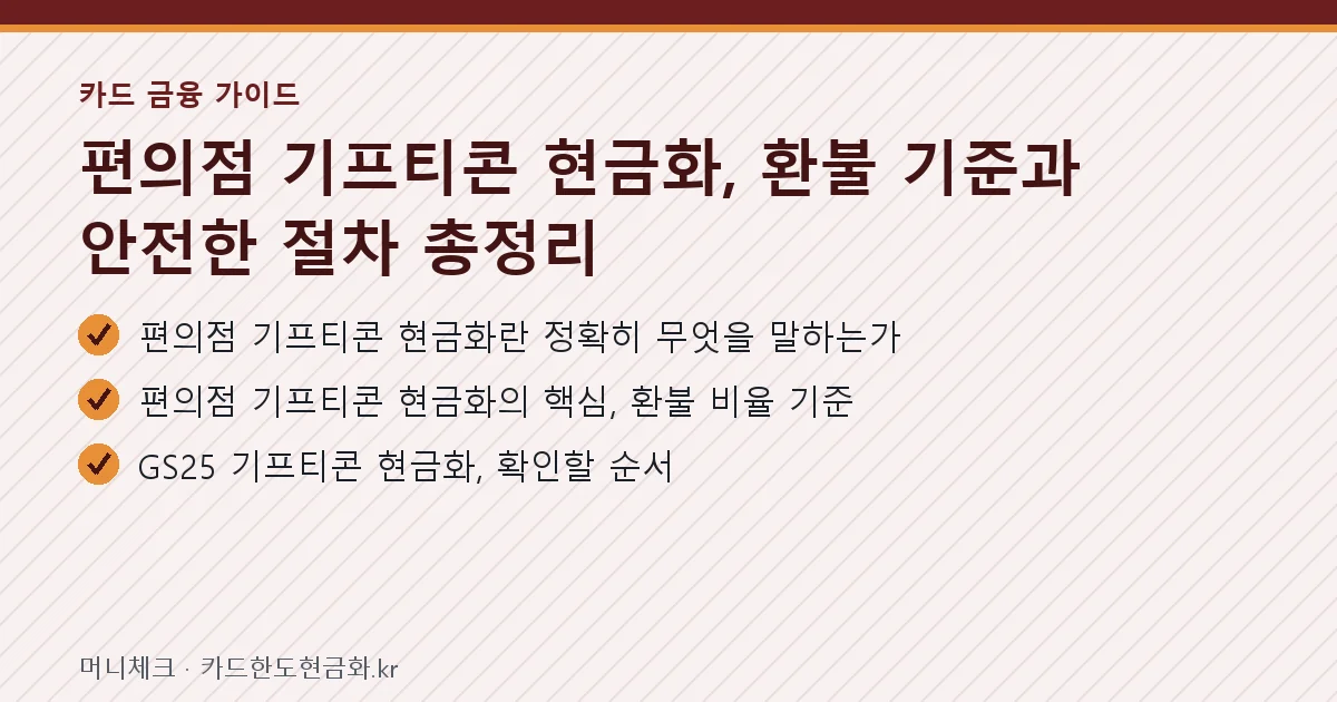 편의점 기프티콘 현금화, 환불 기준과 안전한 절차 총정리 핵심 요약